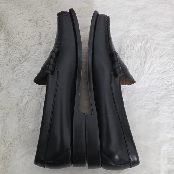 NEW J. Crew Classic Black Leather Penny Slip-On Loafers